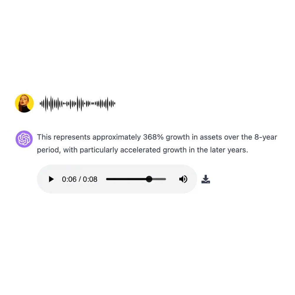 Text-to-speech, Voice input - Use voice commands and listen to AI responses